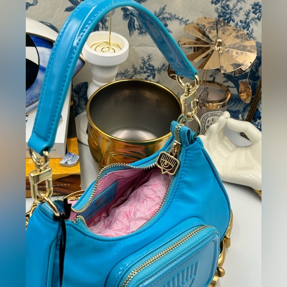 🆕 CHIARA FERRAGNI 🧿 NWT Vicky Eyelike Tote Bag - Borsa a Mano - Blue - Picture 9 of 16